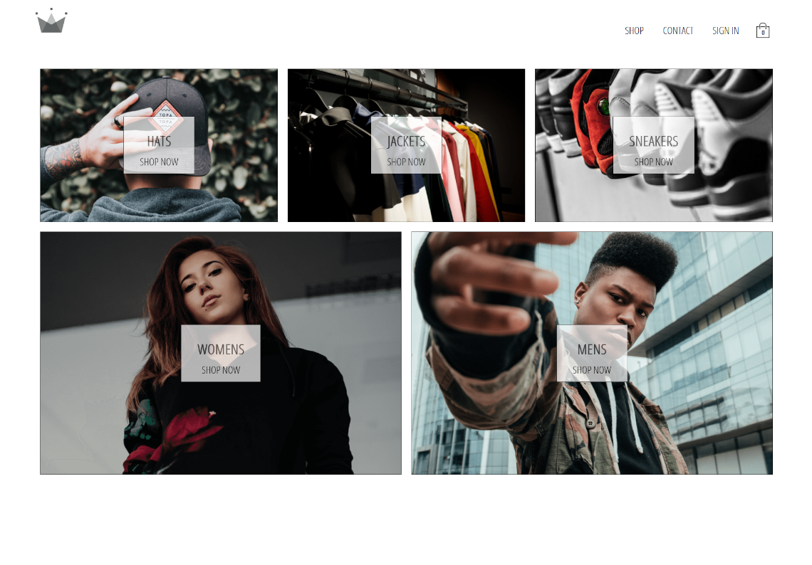 image of crown clothing website