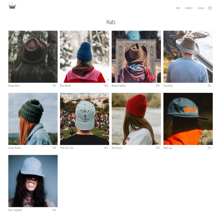 image of hats merchandise